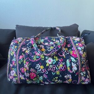 Large Vera Bradley Quilted Floral Duffel Bag